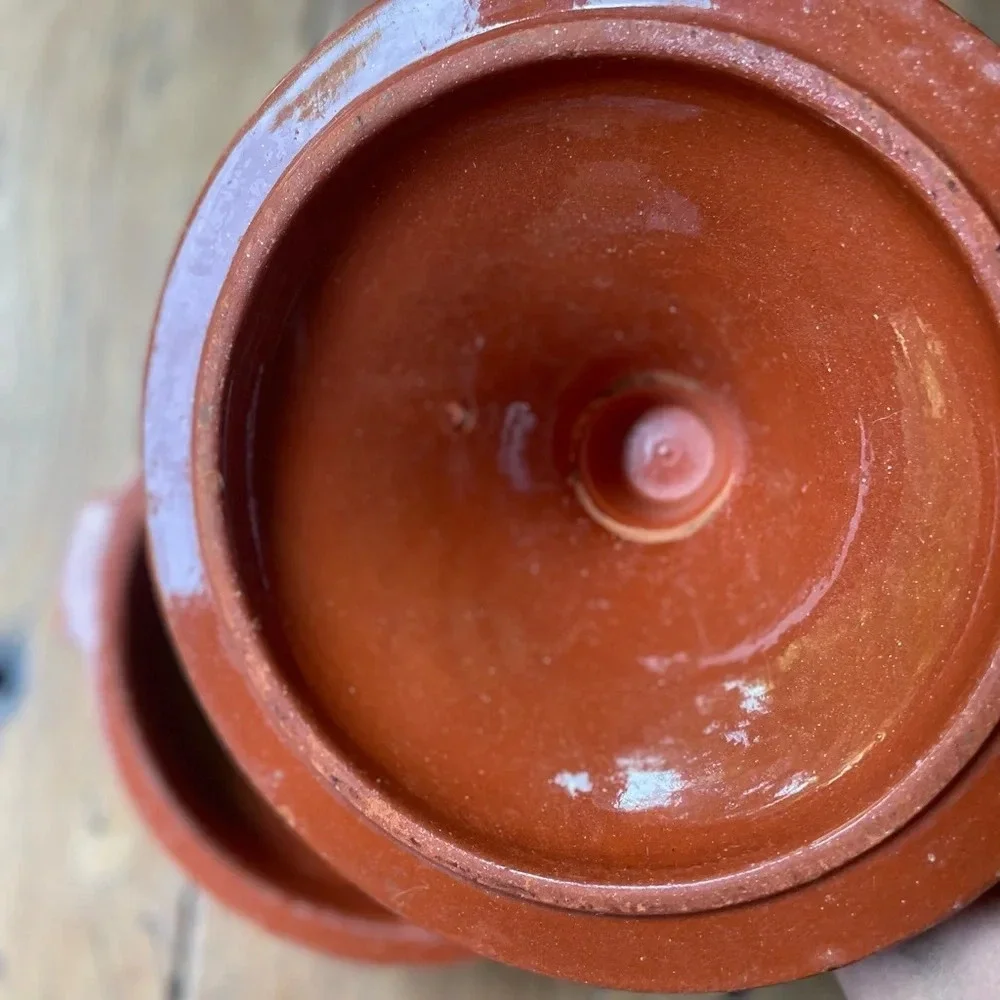 Vintage Moroccan Clay Tagine Cooking Vessel